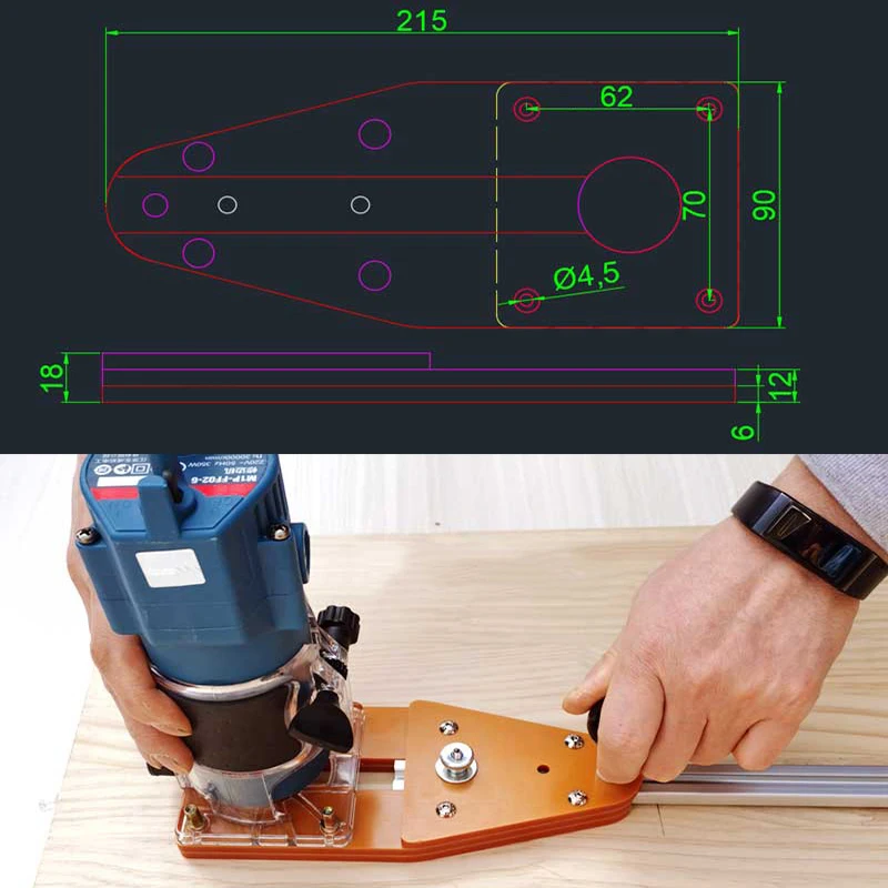 Makita Electric Hand Trimmer Circle Cutting Jig: Woodworking Tool