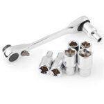 STONEGO Mini Double Headed Ratchet Wrench: 1/4 Inch Drive