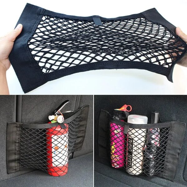 71446-frhwho.jpg Car Rear Mesh Trunk Seat Organizer: Universal Storage