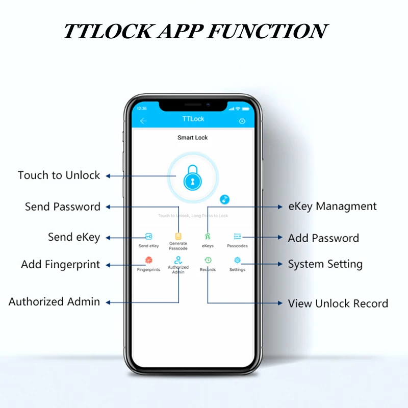 Smart Lock: Glass & Wooden Door, TTLOCK APP Enabled