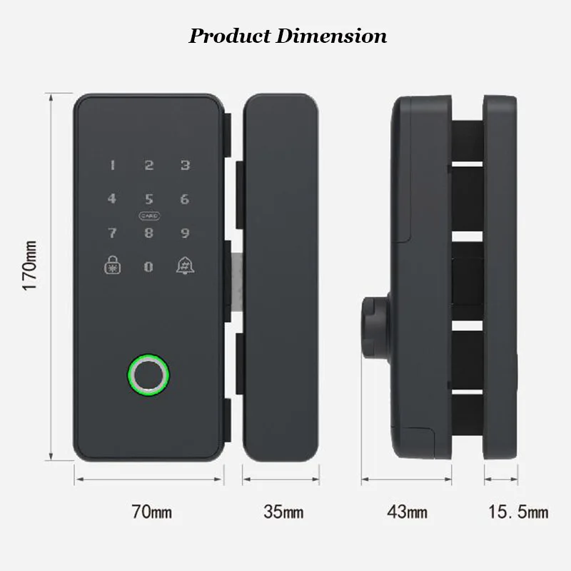 Smart Lock: Glass & Wooden Door, TTLOCK APP Enabled