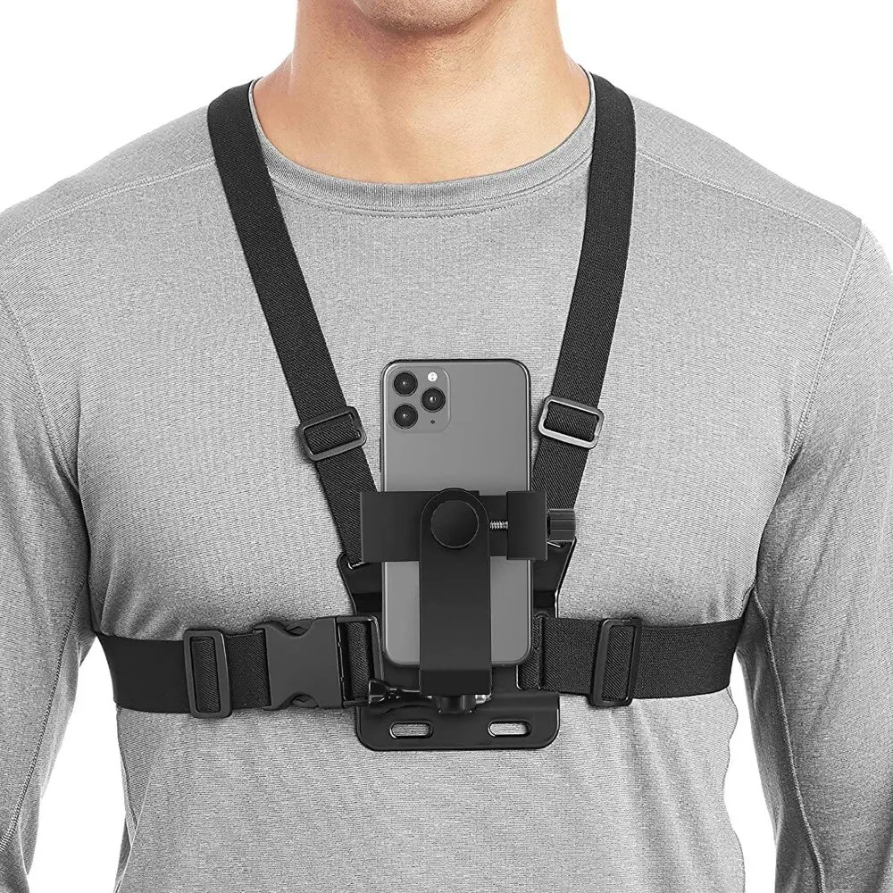 Adjustable Phone Clip Holder: Chest Strap Accessory