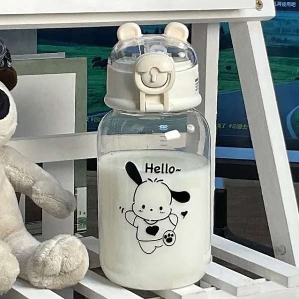 480Ml-Sanrio-Hello-Kitty-Water-Bottle-Transparent-Straw-Water-Bottle-Diy-Anime-Kuromi-Cinnamoroll-Plastic-Cups.jpg_640x640.jpg_ (3) Hello Kitty Water Bottle Transparent (480ml) - Straw, Anime Characters