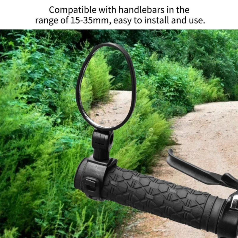 Adjustable Rotation Bike Mirror (Wide-Angle) - Handlebar Mount, Auxiliary Rearview Convex Mirror