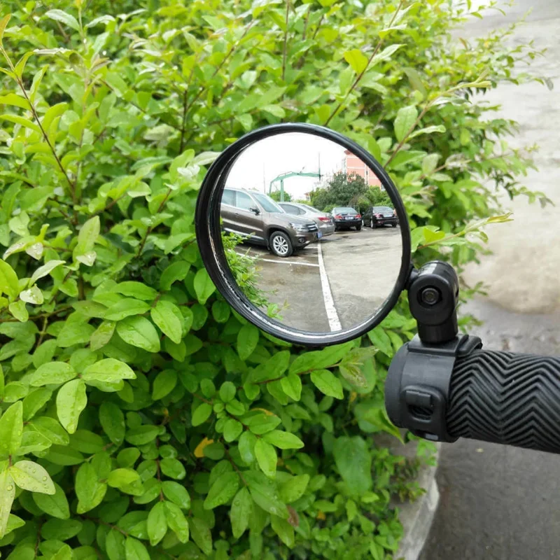 Adjustable Rotation Bike Mirror (Wide-Angle) - Handlebar Mount, Auxiliary Rearview Convex Mirror