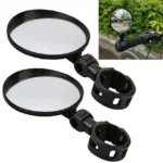 Adjustable Rotation Bike Mirror (Wide-Angle) - Handlebar Mount, Auxiliary Rearview Convex Mirror