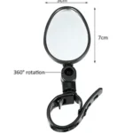 Adjustable Rotation Bike Mirror (Wide-Angle) - Handlebar Mount, Auxiliary Rearview Convex Mirror