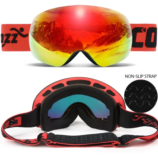 Anti-Fog Ski Goggles (UV400 Protection) - COPOZZ, Big Face Snow Glasses