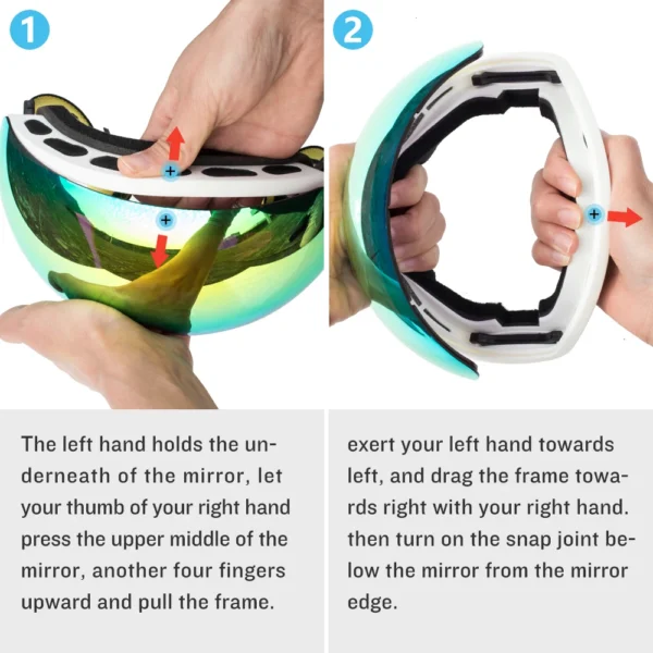 Anti-Fog Ski Goggles (UV400 Protection) - COPOZZ, Big Face Snow Glasses