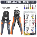 Ferrule Crimper Tool, Ratchet Crimping Tool Kit-Wire Stripper & Crimper Plier, or Plier Set with Connectors