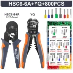 Ferrule Crimper Tool, Ratchet Crimping Tool Kit-Wire Stripper & Crimper Plier, or Plier Set with Connectors