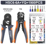 Ferrule Crimper Tool, Ratchet Crimping Tool Kit-Wire Stripper & Crimper Plier, or Plier Set with Connectors