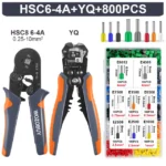 Ferrule Crimper Tool, Ratchet Crimping Tool Kit-Wire Stripper & Crimper Plier, or Plier Set with Connectors