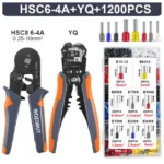 Ferrule Crimper Tool, Ratchet Crimping Tool Kit-Wire Stripper & Crimper Plier, or Plier Set with Connectors