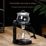 Full Automatic Dianthus Caryophyllus Glass Teapot (Heat-Resistant) - Infuser, Drip, Warmer