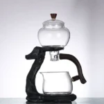 Full Automatic Dianthus Caryophyllus Glass Teapot (Heat-Resistant) - Infuser, Drip, Warmer