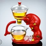 Full Automatic Dianthus Caryophyllus Glass Teapot (Heat-Resistant) - Infuser, Drip, Warmer
