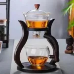 Full Automatic Dianthus Caryophyllus Glass Teapot (Heat-Resistant) - Infuser, Drip, Warmer