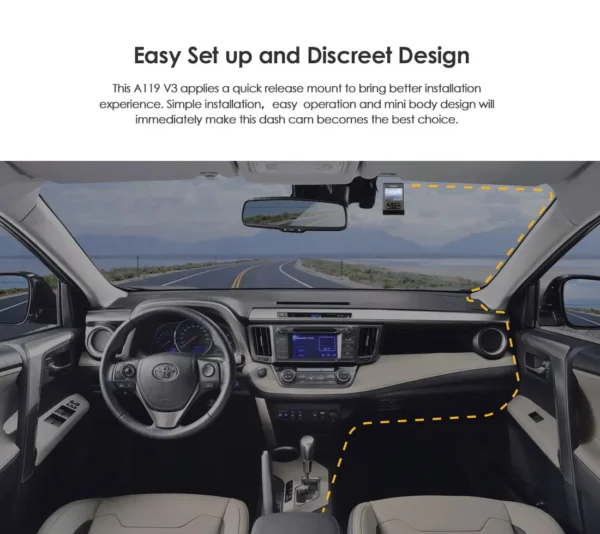 V3 2K WiFi Car Dash Cam (Super Night Vision) - VIOFO A119