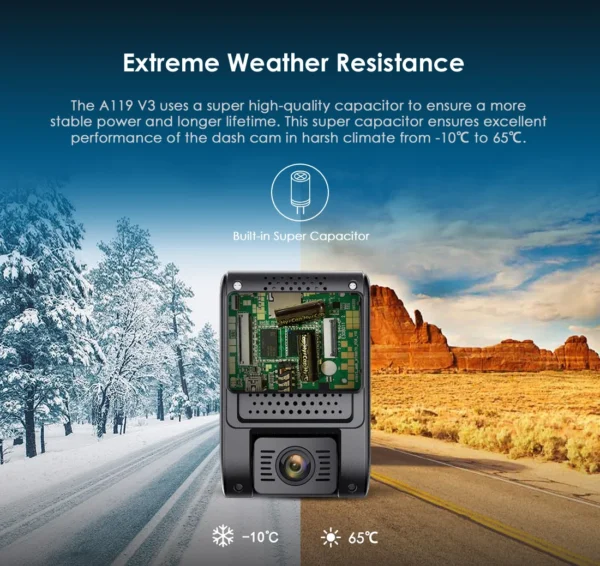 V3 2K WiFi Car Dash Cam (Super Night Vision) - VIOFO A119