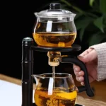 Full Automatic Dianthus Caryophyllus Glass Teapot (Heat-Resistant) - Infuser, Drip, Warmer