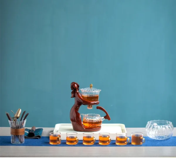 S186ba28927f0492c9ce17be584a5ae13C Tea Making Kungfu Tea Set Automatic (Heat-Resistant Glass) - Warmer, Infuser