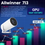 Home Cinema 4K WiFi6 Projector (Android 11) - Portable, 260 ANSI