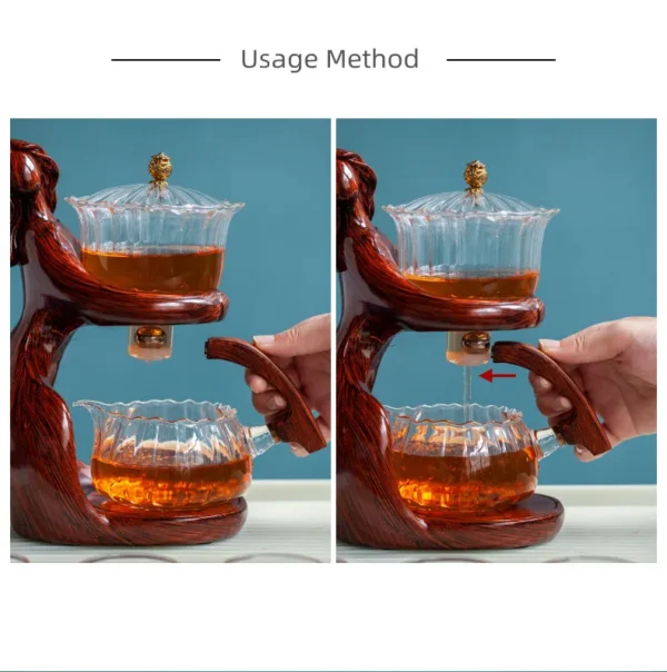 S1fc929ca1dcb4d0998ee2f4b239cd704S Tea Making Kungfu Tea Set Automatic (Heat-Resistant Glass) - Warmer, Infuser