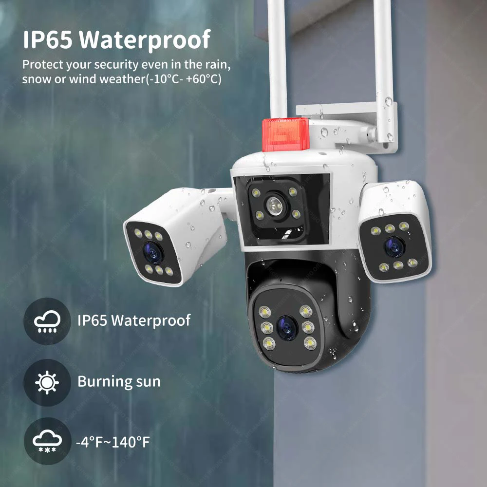 Smart 6K Human Tracking Triple Lens PTZ Security IP Camera CCTV (12MP, WiFi, Outdoor)