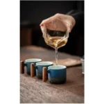 80ml Ceramic Mug (Filter) - Handmade, Wood Handle, Gift