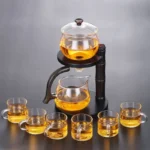 Full Automatic Dianthus Caryophyllus Glass Teapot (Heat-Resistant) - Infuser, Drip, Warmer