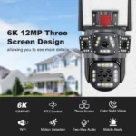 Intelligent 360° PTZ Security IP Camera (6K, WiFi) - 8X Zoom, Motion Tracking