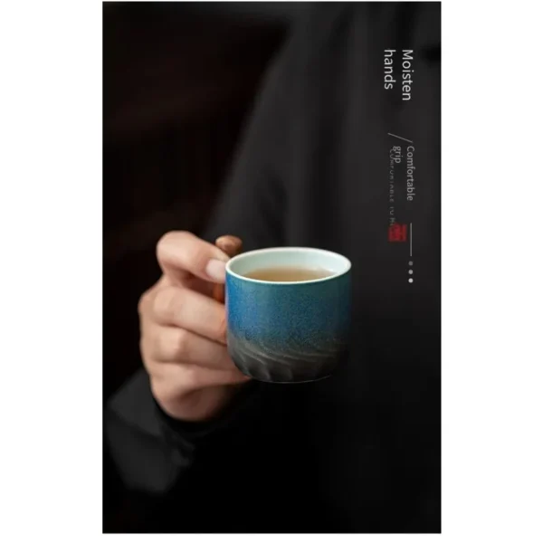 S71711614ff534130aa1c6fc332b266b7t 80ml Ceramic Mug (Filter) - Handmade, Wood Handle, Gift