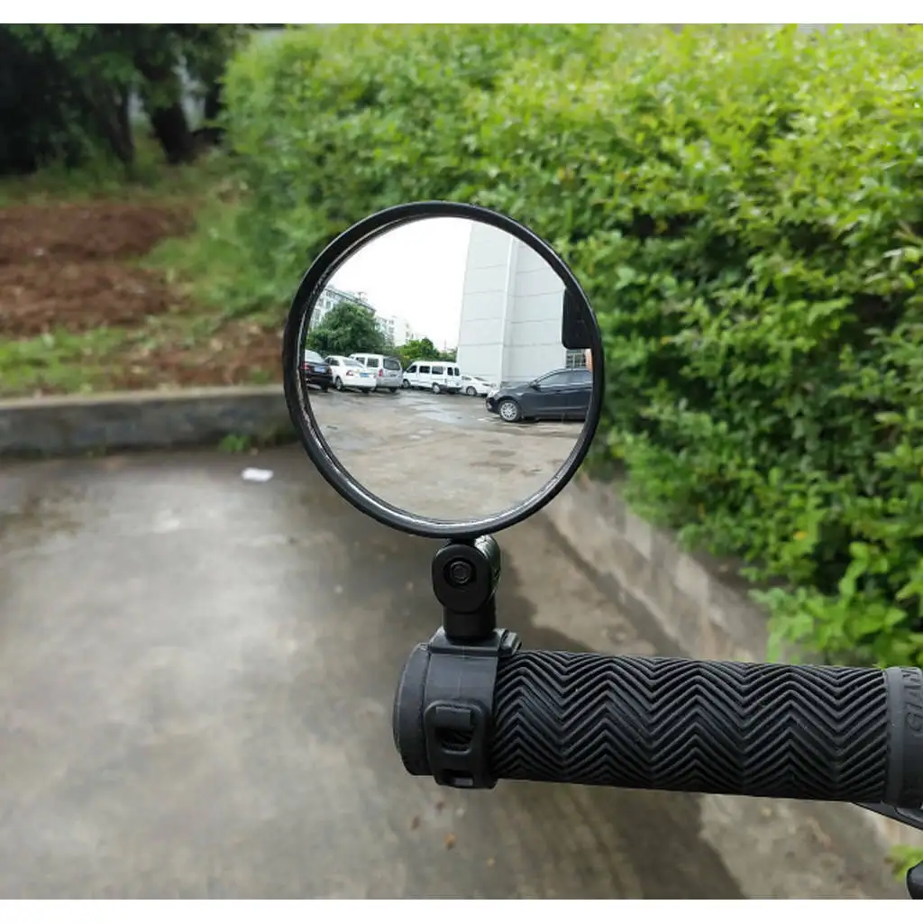 Adjustable Rotation Bike Mirror (Wide-Angle) - Handlebar Mount, Auxiliary Rearview Convex Mirror