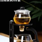 Full Automatic Dianthus Caryophyllus Glass Teapot (Heat-Resistant) - Infuser, Drip, Warmer