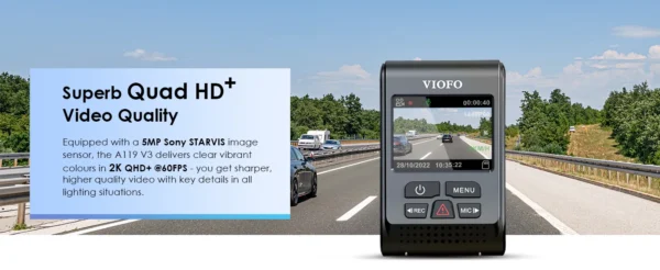 V3 2K WiFi Car Dash Cam (Super Night Vision) - VIOFO A119