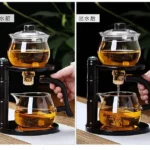 Full Automatic Dianthus Caryophyllus Glass Teapot (Heat-Resistant) - Infuser, Drip, Warmer