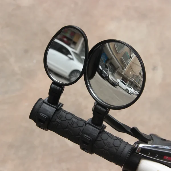 Saaad6b3026b7443fb7233623126a76f3X Adjustable Rotation Bike Mirror (Wide-Angle) - Handlebar Mount, Auxiliary Rearview Convex Mirror