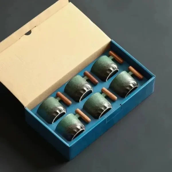 Sad1ab76423a44d3abec9c79a0cabb11at 80ml Ceramic Mug (Filter) - Handmade, Wood Handle, Gift