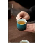 80ml Ceramic Mug (Filter) - Handmade, Wood Handle, Gift