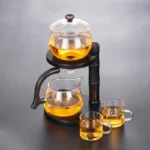 Full Automatic Dianthus Caryophyllus Glass Teapot (Heat-Resistant) - Infuser, Drip, Warmer