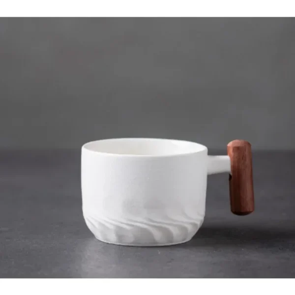 Se896ac689d4845bfaabcada9b801919a0 80ml Ceramic Mug (Filter) - Handmade, Wood Handle, Gift
