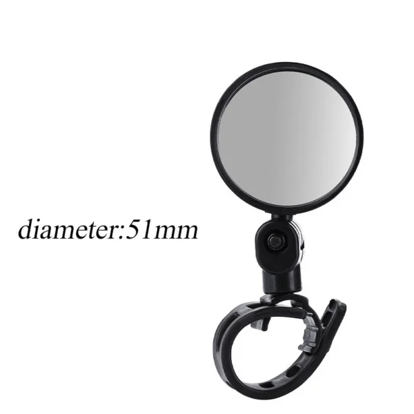 Se8c061431c84423faa127eca8fcbeea2v Adjustable Rotation Bike Mirror (Wide-Angle) - Handlebar Mount, Auxiliary Rearview Convex Mirror