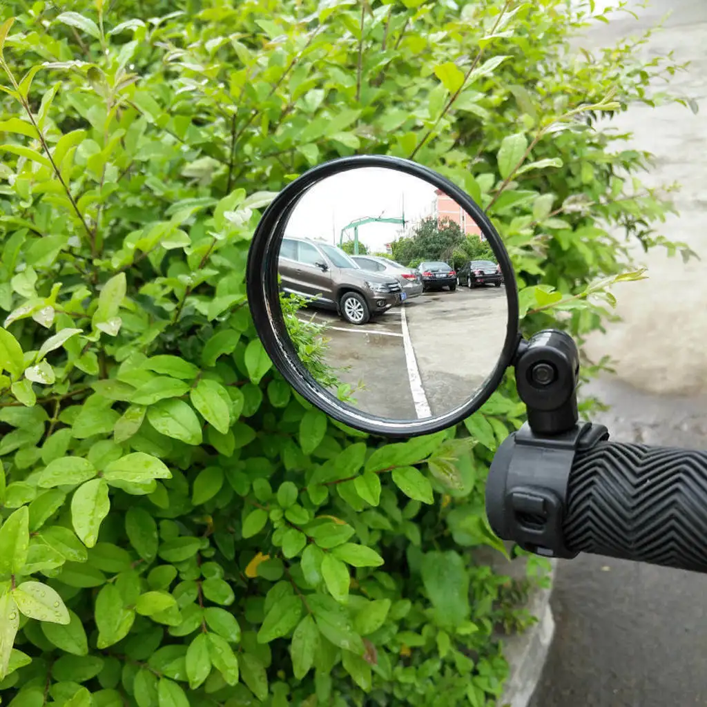 Adjustable Rotation Bike Mirror (Wide-Angle) - Handlebar Mount, Auxiliary Rearview Convex Mirror