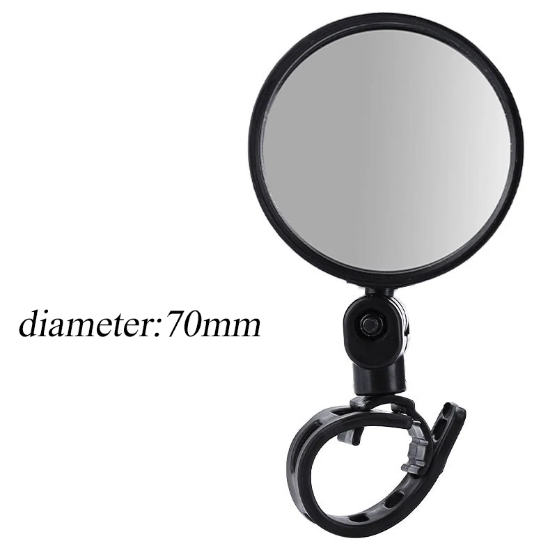 Adjustable Rotation Bike Mirror (Wide-Angle) - Handlebar Mount, Auxiliary Rearview Convex Mirror