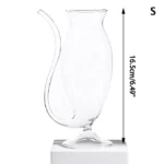 Cool Double-Wall Juice Wine Whiskey Glass (Straw Friendly) - Heat Resistant Hot/Cold Drinks