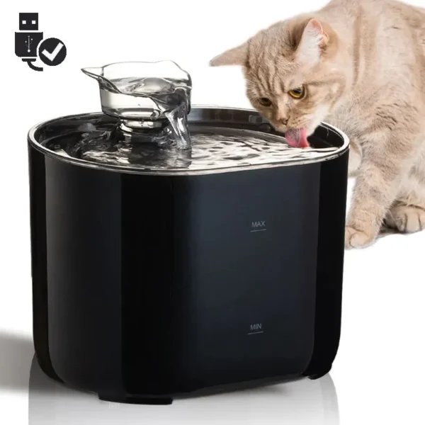 1 Cat Water Fountain Auto Recirculate Filtring Cats Dog Water Dispenser USB Electric Mute Pump Cat Ear Pet Cats Drinking Fountain