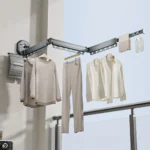 Wall-Mounted Drying Rack Retractable No-Hole Aluminum Alloy