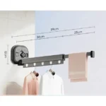 Windproof Wall-Mounted Drying Rack Retractable No-Hole Aluminum Alloy Material