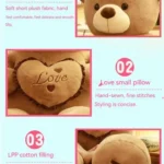 Gift 80/100cm Big Plush Size Teddy Bear Giant Toy Pink Girl Wife Birthday Valentines Day
